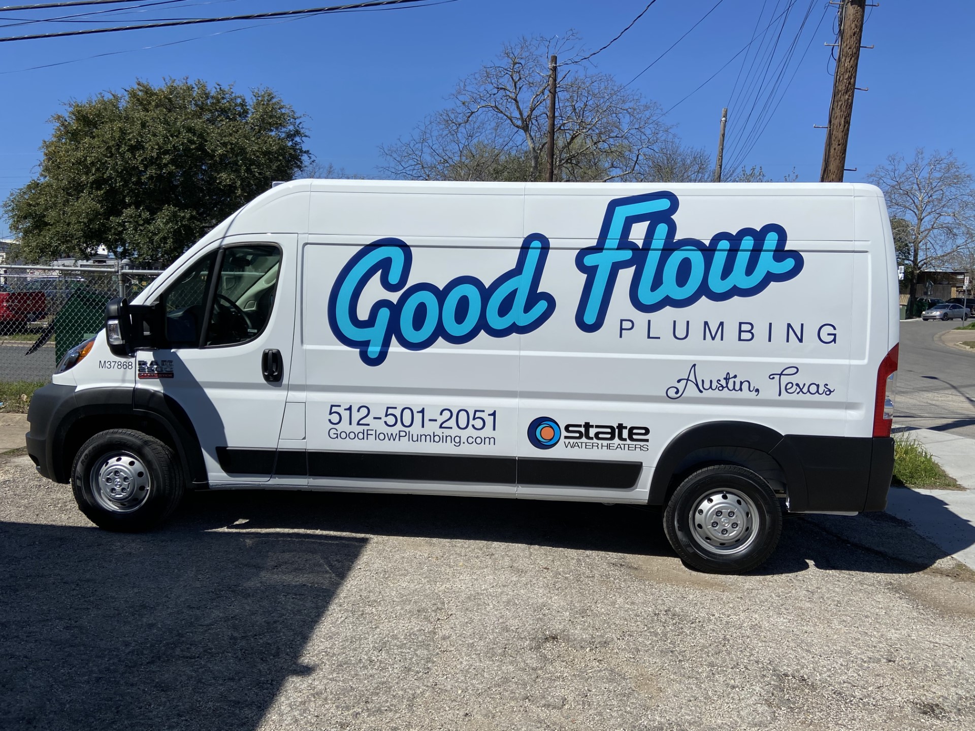 Good Flow Plumbing van serving Austin, TX